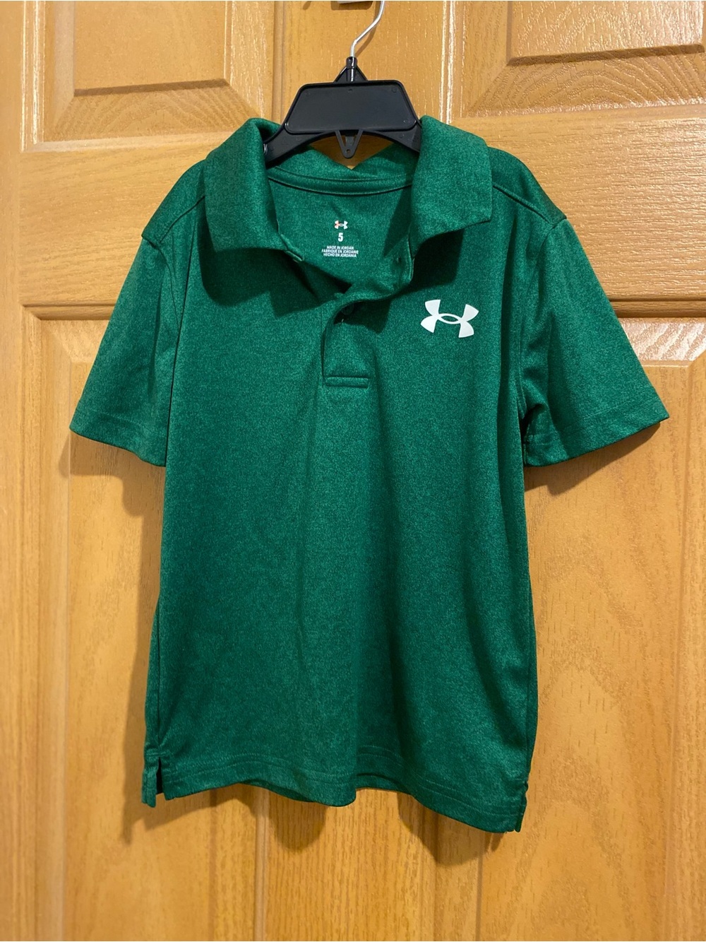 Under Armour Boys' Dark Green Polo with White Logo